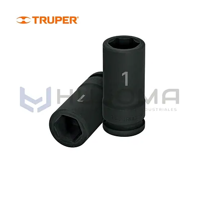 Dados largos de impacto en pulgadas, cuadro 3/4", 6 puntas Truper