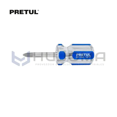 Desarmador Cruz 1/4” x 1-1/2” mango PVC Pretul 21476