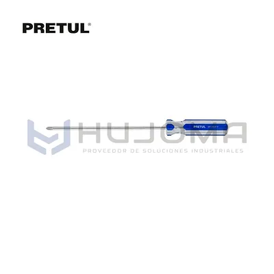 Desarmador Cruz 1/4” x 8” mango PVC Pretul 21475