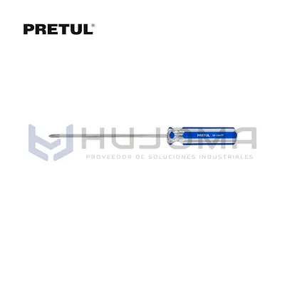 Desarmador Cruz 1/8” x 4” mango PVC Pretul 28076