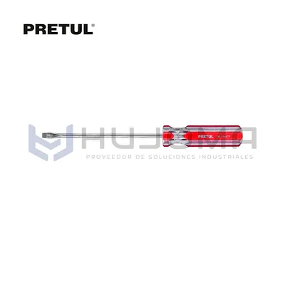 Desarmador Plano 1/4” x 6” mango PVC Pretul 21462