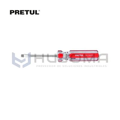 Desarmador Plano 3/16” x 3” mango PVC Pretul 21456