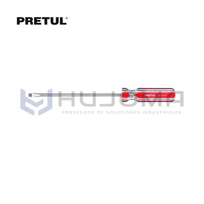 Desarmador Plano 3/16” x 6” mango PVC Pretul 21457