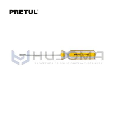 Desarmador Plano Cabinet 3/16" x 4" Mango de PVC Pretul 21467