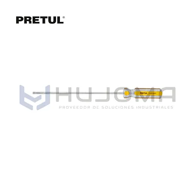 Desarmador Plano Cabinet 3/16" x 8" Mango de PVC Pretul 21469