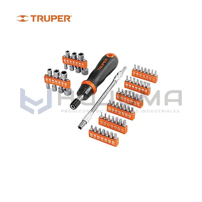 Desarmador tipo ratchet con 42 puntas y 14 dados Truper 18220