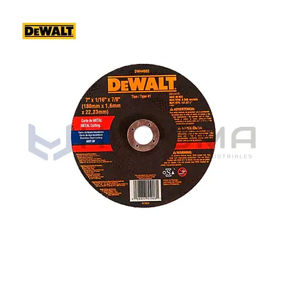 Disco de Corte para Metal 7" x 1/16" x 7/8" DeWALT DW44602