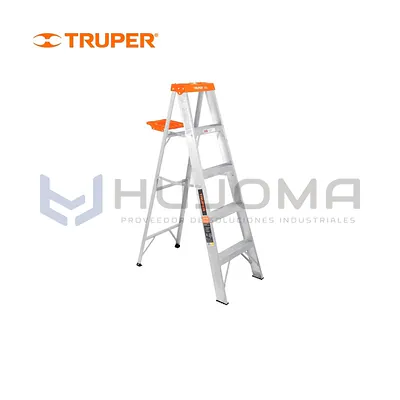 Escalera de tijera de aluminio 4 peldaños con bandeja Truper 10264