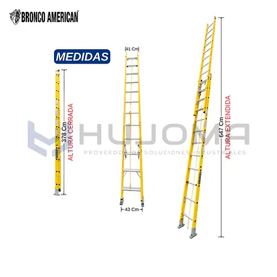 Escalera Telescópica 24 Pasos de Fibra (FTT-24IA) Bronco American