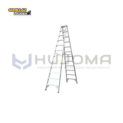Escalera Tijera de Aluminio Doble Acceso 12 Pasos Gorillaz GATD12-II