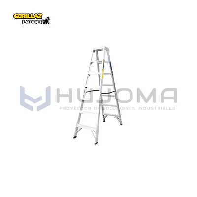 Escalera Tijera de Aluminio Doble Acceso 7 Pasos Gorillaz GATD7-II