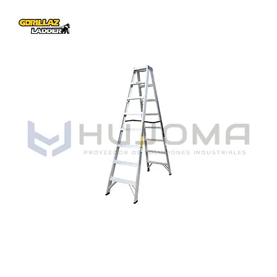 Escalera Tijera de Aluminio Doble Acceso 8 Pasos Gorillaz GATD8-II