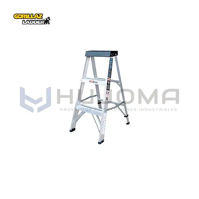Escalera Tijera de Aluminio Simple 3 Pasos Gorillaz GATS3-III
