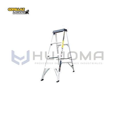 Escalera Tijera de Aluminio Simple 4 Pasos Gorillaz GATS4-III