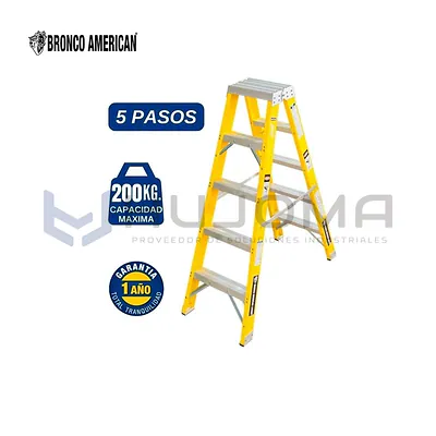 Escalera Tijera Fibra 5 Pasos Doble Acceso FTDA-5IA Bronco American
