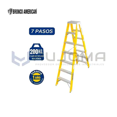 Escalera Tijera Fibra 7 Pasos Doble Acceso FTDA-7IA Bronco American