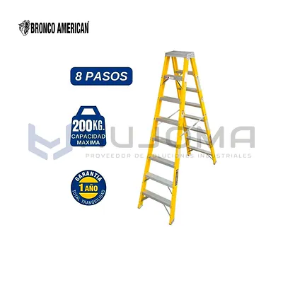 Escalera Tijera Fibra 8 Pasos Doble Acceso FTDA-8IA Bronco American