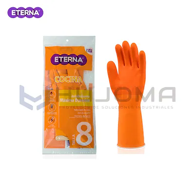Guante de Jebe Antideslizante 3 Capas Naranja Eterna