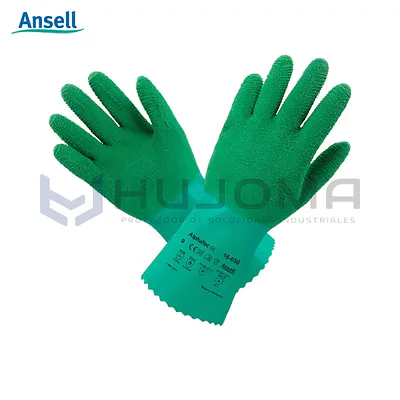 Guante de Látex Natural con Forro de Algodón Ansell AlphaTec 16-650