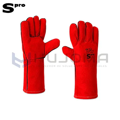 Guante de Soldador de Carnaza 14" con Kevlar Spro Red Dragon