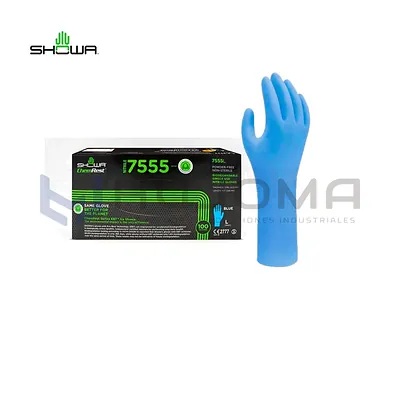 Guante Desechable de Nitrilo Showa 7555 EBT de 29,5 cm