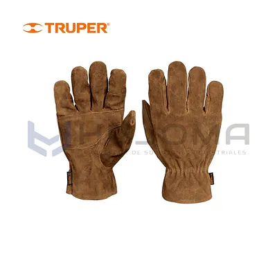 Guantes de carnaza con puño ajustado unitalla Truper 14289