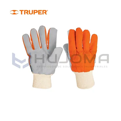 Guantes de carnaza y loneta uso ligero unitalla Truper 14244