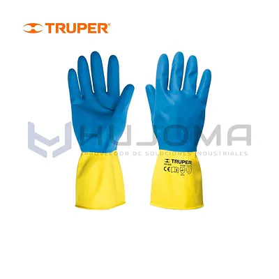 Guantes de látex reforzados para limpieza talla G Truper GU-333 (15269)