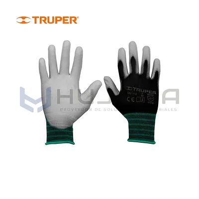 Guantes de nylon palma de poliuretano talla M Truper GU-112 (13291)