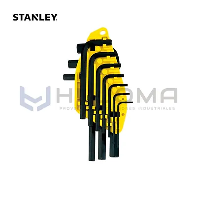 Juego de 10 Llaves Allen Hexagonales Cortas en Pulgadas Stanley 69-254