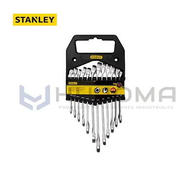 Juego de 12 Llaves Combinadas Métricas / Pulgadas Stanley 71-608