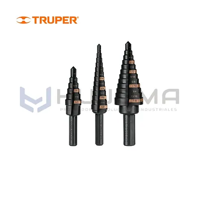 Juego de 3 Brocas escalonadas Truper 100988