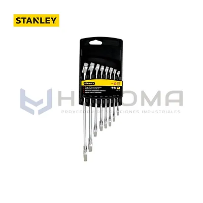 Juego de 8 Llaves Combinadas Métricas Stanley 88-855