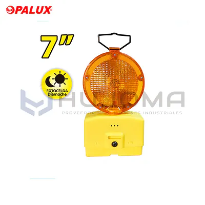 Lámpara de Tráfico LED Ámbar con Fotocelda Opalux OP-SC70