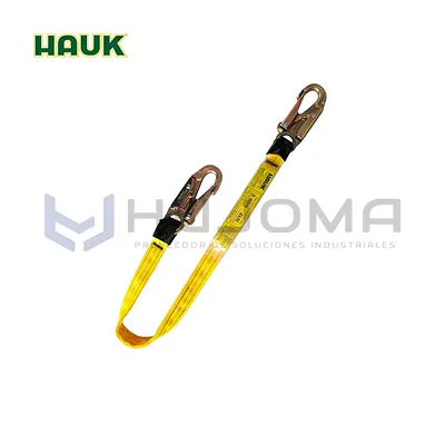 Línea de vida 0,90 m con amortiguador y 2 ganchos 3/4" Hauk DN1P09