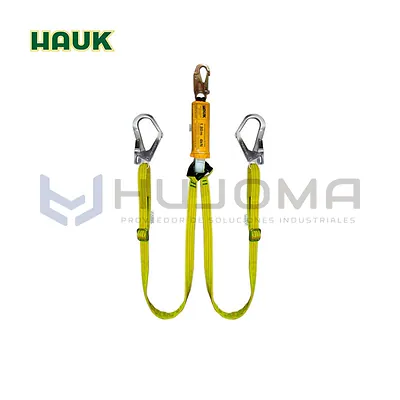 Línea de Vida doble regulable 1 gancho 3/4" y 2 de 2 1/4" Hauk (DN2GR)