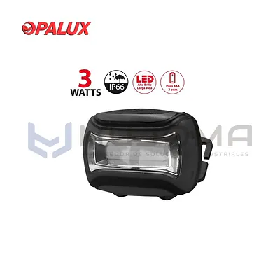 Linterna Frontal LED 3W a Pilas Negra Opalux OP-1102NG