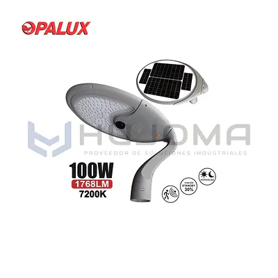 Luminaria Solar 100W con Fotocelda, Panel Solar Opalux OP-51S08D