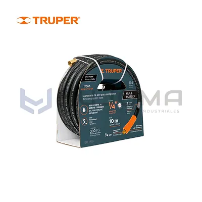 Manguera de Hule para Compresora 10 m x 1/4" Truper 17080