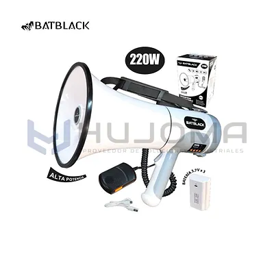 Megáfono 220W Recargable Batblack BT-MF220