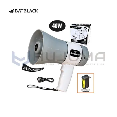 Megáfono 40W Recargable Batblack BT-MF40