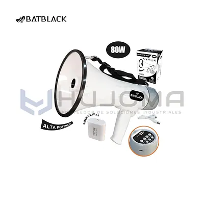 Megáfono 80W Recargable Batblack BT-MF80