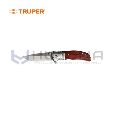 Navaja Abatible Mango de Madera 4-1/2" Truper 16981