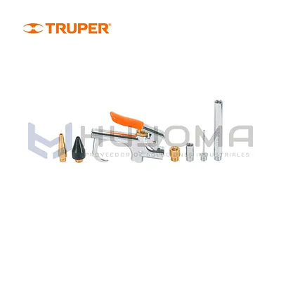 Pistola sopleteadora con 2 boquillas y 4 accesorios Truper 19078