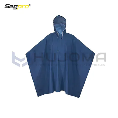 Poncho de PVC para Lluvia 0.32 mm Azul Segpro PPVCP-AZU