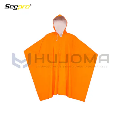 Poncho de PVC para Lluvia 0.32 mm Naranja Segpro PPVCP-NAR