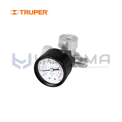 Regulador de aire con manómetro 1/4" NPT Truper 19239