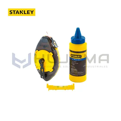 Tira Línea Powerwinder Stanley 47-464 con Tiza y Nivel de Línea