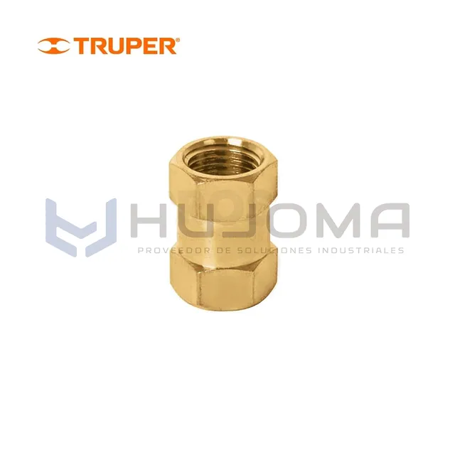 Acople hembra-hembra de latón 1/4" NPT Truper 19025