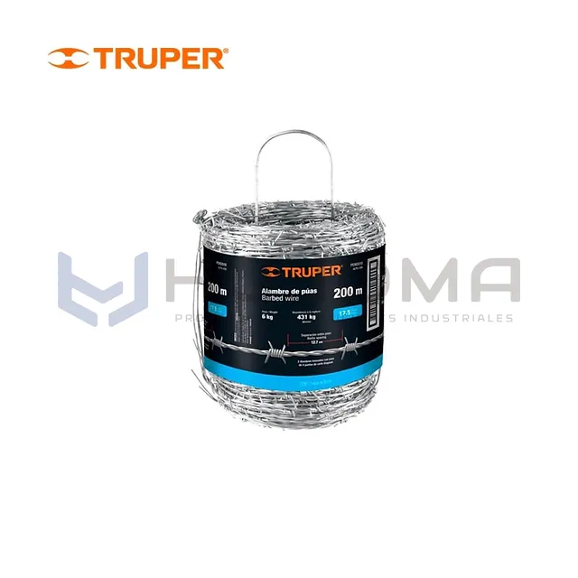 Alambre de púas de 200 m BWG 17.5 Truper 103403